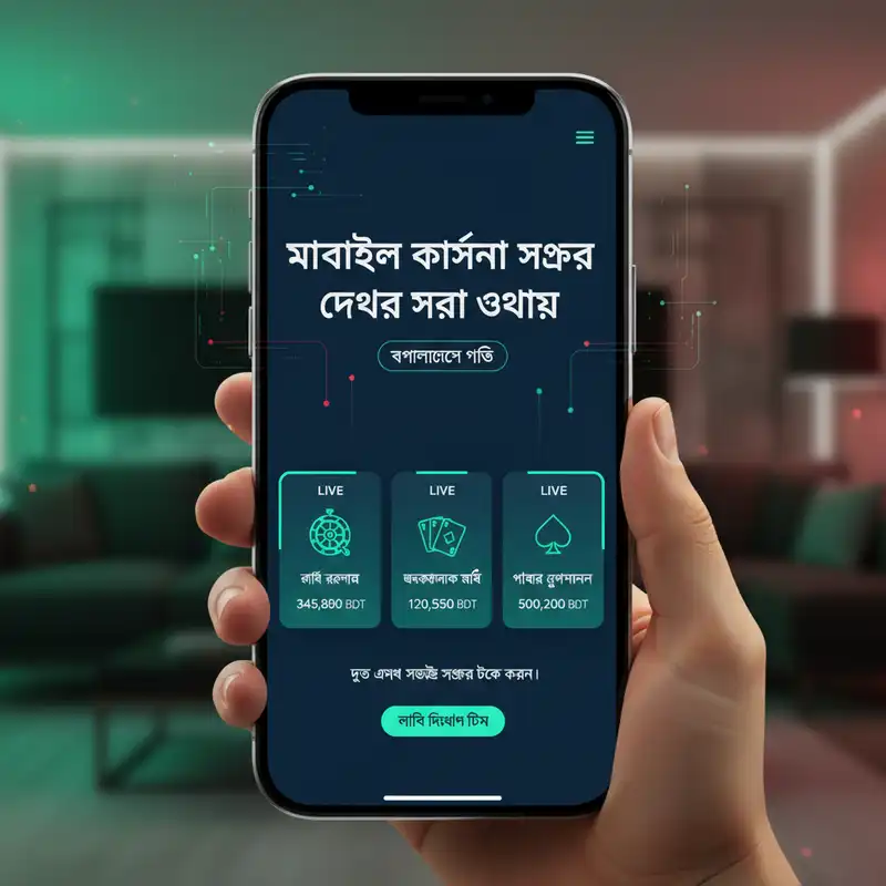 মোবাইলে লাইভ ক্যাসিনো স্কোর ট্র্যাকিং ইন্টারফেস